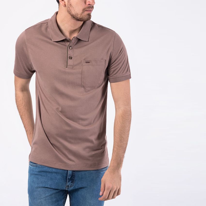 polo marron hombre