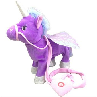 Electric Unicorn Toy Pet Correa Leash Alas de peluche Peluche Animal Toy Sing Song Paseo 