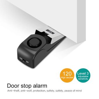herramientas de seguridad para viajes en casa Alarma de tope de puerta mejorada alarma de seguridad portátil para tope de puerta 3 paquetes