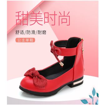 Zapatos para niños sandalias de zapatos de princesa de suela blanda de estilo coreano negro zapatos de cuero para niñas 