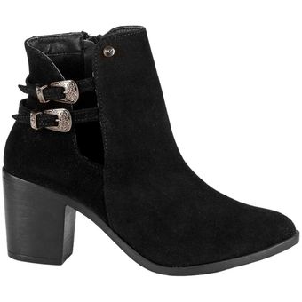 Botin Casual Mujer Negro Tacto Piel Capa De Ozono 06003919 Linio