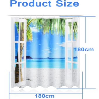3pcs 165x180cm  180x180cm Seabeach baño cortina de ducha impermeable antideslizante de la cubierta Aseo Mats Alfombra Cortina de la ducha 
