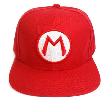 regalo de Cosplay para amigos Gorra de camionero de béisbol de Super Mario Bros gorro de algodón ajustable con bordado de Hip Hop #E 