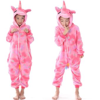 Niño unicornio Pijama animales Pijama Cosplay mono conjuntos ropa de dormir niñas de invierno Pijama de franela cálido Pijama-LA17 