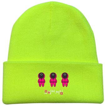 Sombrero de invierno para calamares Juego Mujeres Hombres Beorías de punto Hinchado Fluorescente Hatnet 