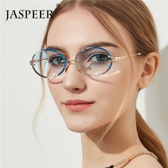 Marca demujer Japeer ovalado gafas de sol sin marco Sra 
