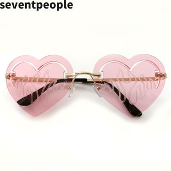 Gafas de sol en forma de corazón sin marco Gafas de sol demujer 