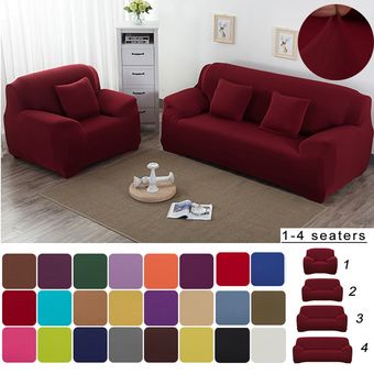 Funda elástica de Color sólido para sofá,cubierta de sofá envolvente,decoración para el hogar,funda de sofá para sala de estar de 123 asientos #A2 