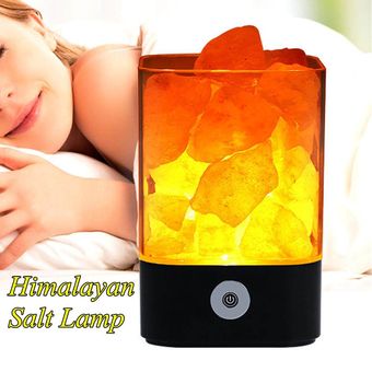Lámpara de sal del Himalaya Purificador de aire natural Hymalain Luz de noche de roca iónica de cristal 