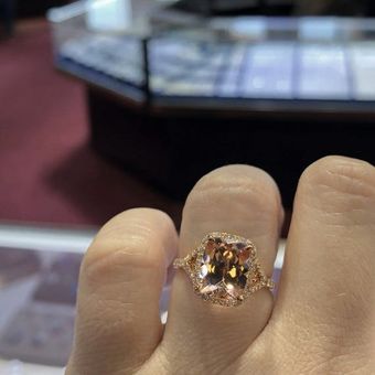 Anillos al por mayor 5-30 Grandes Diamante Cristal Rosa Oro Oval Vintage 
