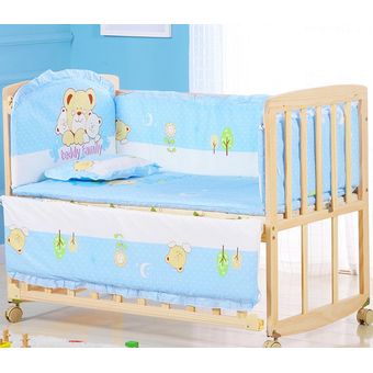 parachoques para cuna de bebé Juego de ropa de cama con dibujos de animales para recién nacidos Protector de habitación 5 unidsset por juego Dec ZT25 100% algodón 
