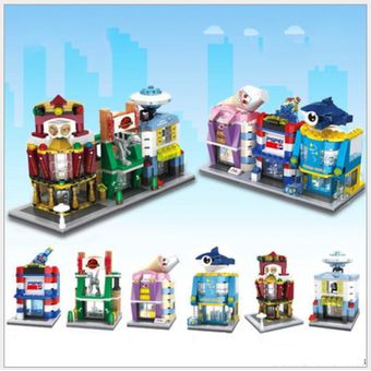 hs6428 miniatura bloques de construcción de juguete de bricolaje juguetes Street View Serie niños 