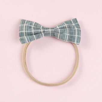 Corea Del Sur Plaid Bowknot Niña Banda Para El Cabello Nylon 