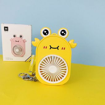 C-reactiva de dibujos animados lindo pequeño cangrejo portátil de mano de carga USB pequeño ventilador 
