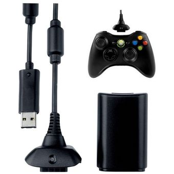 GENERICO Cargador Batería Xbox 360 Kit Carga Y Juega Xbox 360