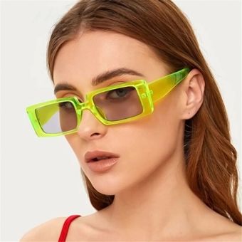 amplia marco pequeño rectángulo gafas de sol mujer tonos gafas Vintage UV400 Color caramelo gafas d 