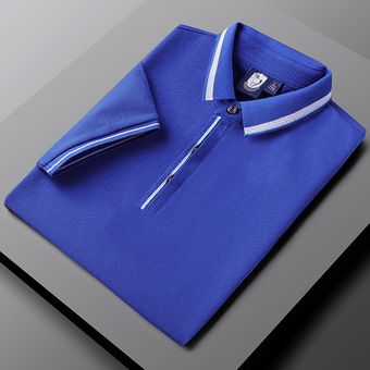 Nueva camisa de polos para hombre de gran tamaño Camisa corta de negocios de alta calidad M-5XL gris 