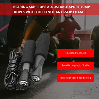 Teniendo Cuerda Saltar deportivo ajustable con cuerdas de saltar espesado antideslizante Espuma 