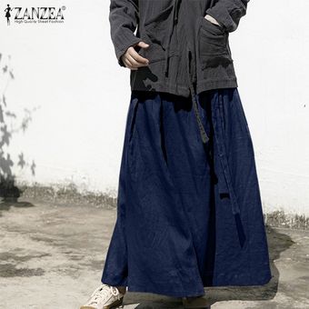 nuoshang Falda midi de cintura alta con franjas para mujer 