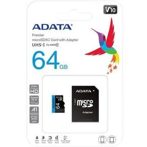 Memoria Micro SD ADATA 64GB Clase 10 V10 Velocidad A1 UHS-I
