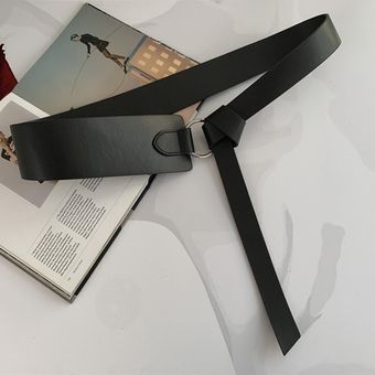 Cinturón Negro ancho para mujer cinturón con nudo geométrico cintu 