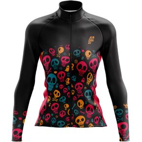 Maillot ciclismo Mujer Ale corto PRR Skull Negro Rojo