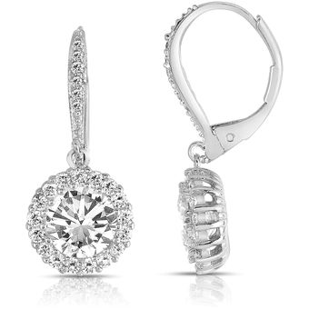 Diamante pendientes de postes de Diseño Copo de Nieve Joyería Fina Oro 14K 0.26 CT 