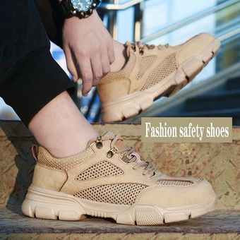 Zapatos de trabajo de seguridad indestructibles para hombre resistentes a perforaciones para deportes al aire libre novedad de primavera botas de trabajo con punta de acero antigolpes 