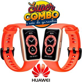 Combo 2 Smart Watch Huawei Band 6 Amber Sunrise - Año de ga...
