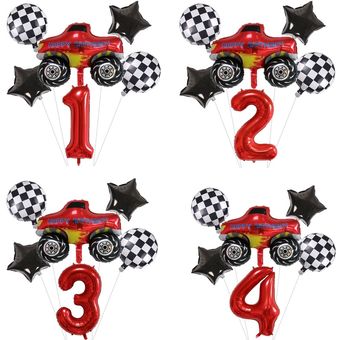 Decoraciones para fiestas de coches de carreras juego de globos con números de 