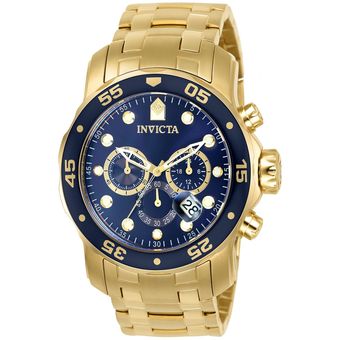 Invicta Pro Diver SCUBA Reloj de cuarzo para hombre de acero inoxidable,  Oro / Negro, 48 mm : : Moda