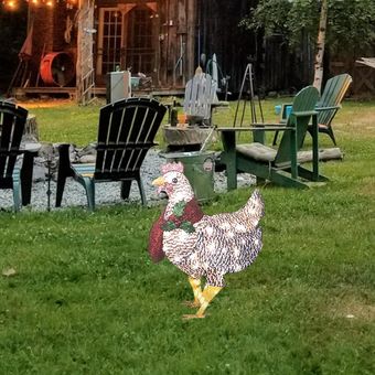 Adornos De Linterna De Pollo Con Luz De Hierro Pequeño sin luz 