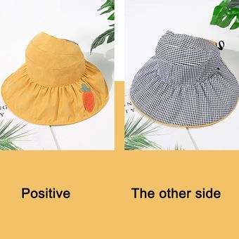 Las tapas de protección UV Niños Niño Niña Sombrero de sol de playa del verano Casquillo Con Cadena Sol 
