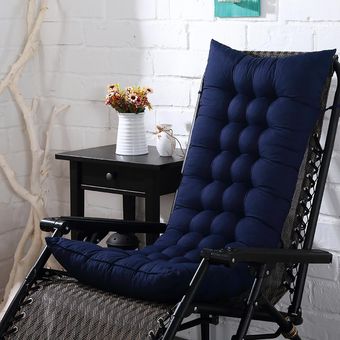 Suave y confortable Cojín de algodón al aire libre Tumbona Topper Jardín gruesa acolchada silla cómoda Azul 
