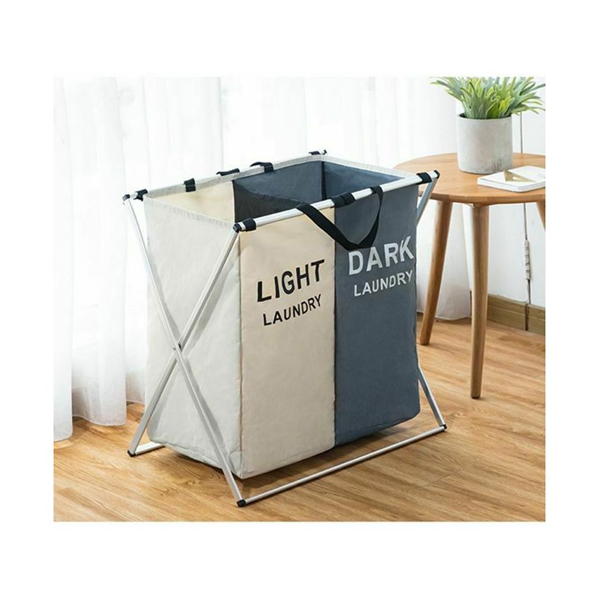 Cesto para ropa sucia plegable en forma de X, organizador plegable de sección 2/3, clasificador de ropa de dormitorio, bolsa de lavandería LAN