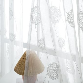 DZQ-cortina de tul corta transparente para ventana cortina de gasa 