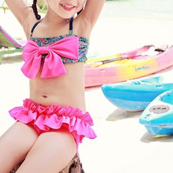 Baby Girls Kid Swimwear Bikini Faldas Tankini Patrón Floral Swimsuits 