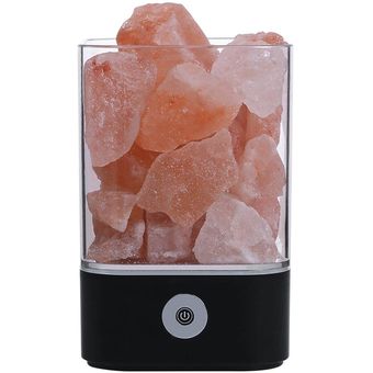 Lámpara de sal del Himalaya Purificador de aire natural Hymalain Luz de noche de roca iónica de cristal 