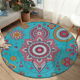 Nuevo Mandala estilo antideslizante ronda de alfombra de piso habita 