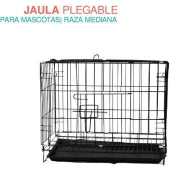 JAULA PARA MASCOTAS PLEGABLE GRANDE DE ACERO POLIPETS