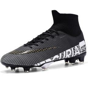 Botas de fútbol FG zapatos de fútbol antideslizantes-Negro
