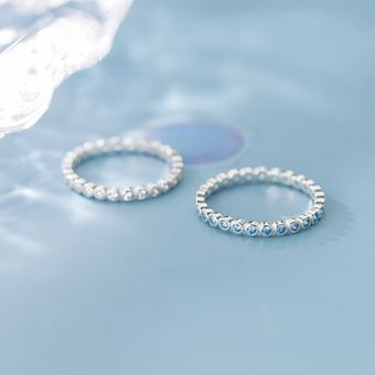 925 Anillo De Cristal Femenino De Plata Esterlina Joyas De 