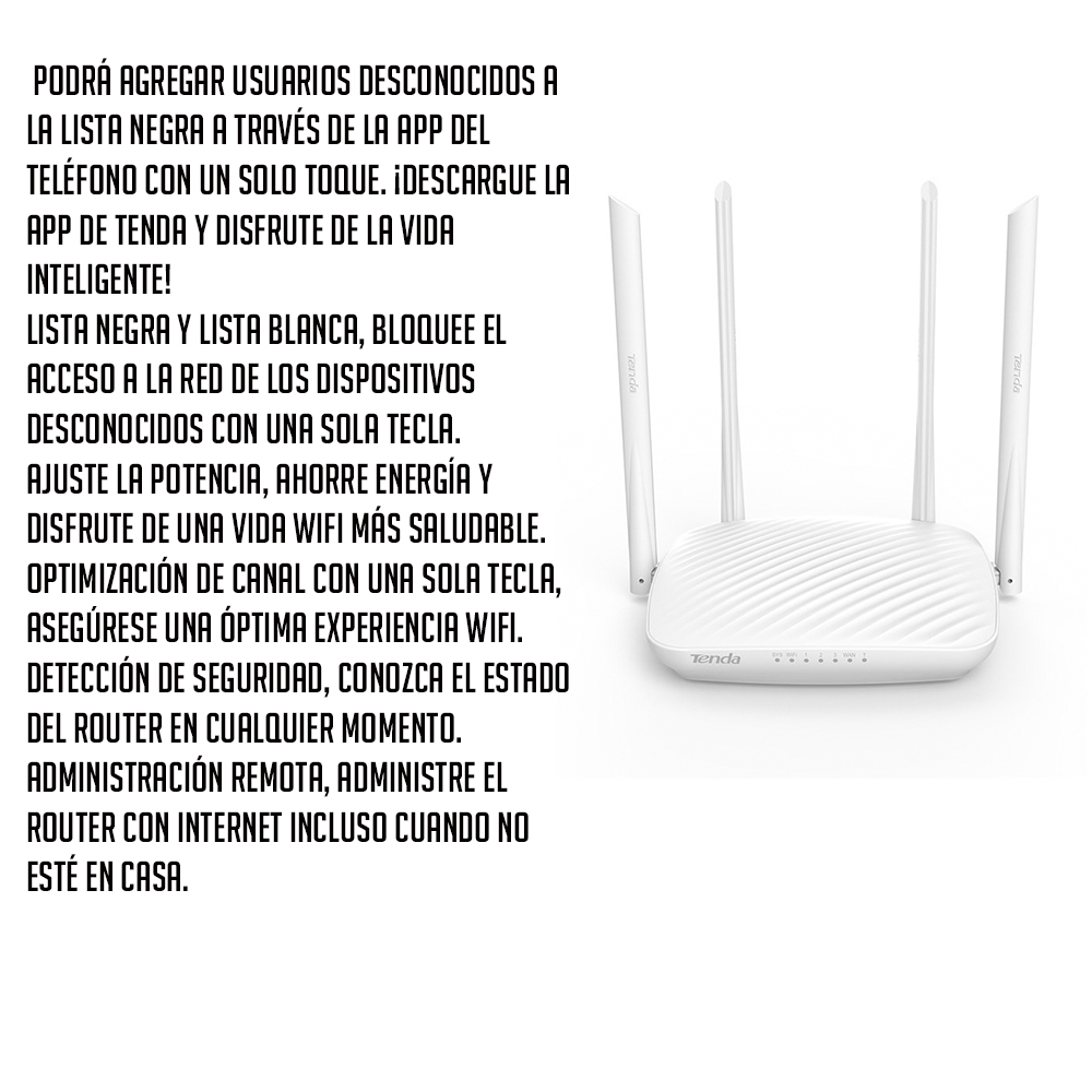 Router Inalámbrico Tenda F9 600 Mbps 4 Antenas Wi-fi