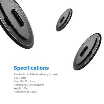 Soporte delgada vertical para PS4 delgada consola de juegos portátil fácil de usar Negro 