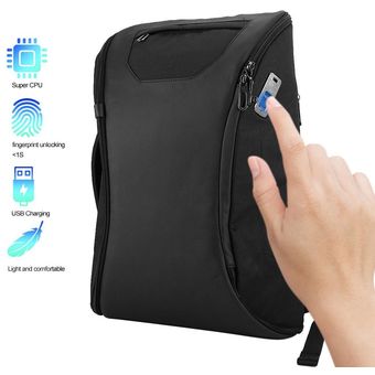 Fipilock Casual Smart Fingerprint Lock Mochila Anti-Laptop Bag con USB 