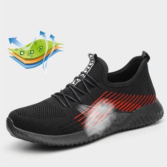 calzado de seguridad antigolpes botas con punta de acero zapatillas de construcción JACKSHIBO-zapatos de trabajo de seguridad transpirables para hombre 