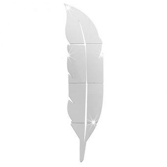 Forma hermosa pluma etiqueta de la pared Home 3D espejo de pared adhesivos decorativos 