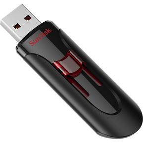 MEMORIA SANDISK 64GB USB 3.0 CRUZER GLIDE Z600 NEGRO C/ROJO