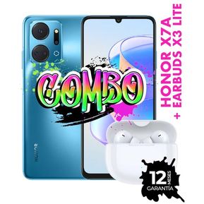 COMBO HONOR X7a 128GB 6GB RAM COLOR AZUL OCÉANO + HONOR CHOICE Earbuds X3 Lite