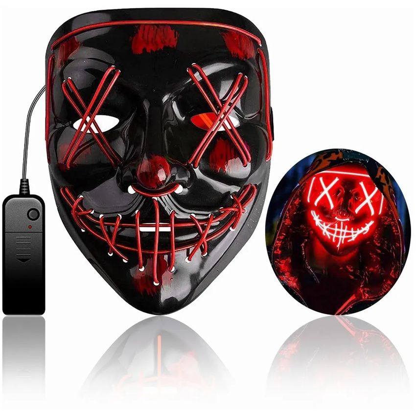 3 modos de flash Máscara de Halloween con luz LED pura para Halloween Voneta 